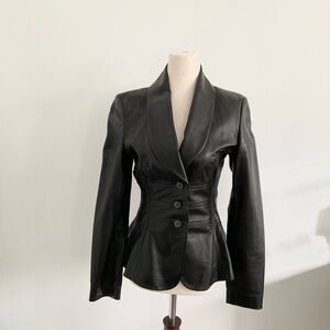 HUGO BOSS WOMENS LEATHER BLAZER